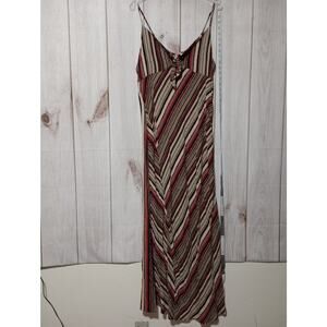 Ganji Maxi Dress Womens‎ Large Multicolor Striped Spaghetti Strap Boho Summer